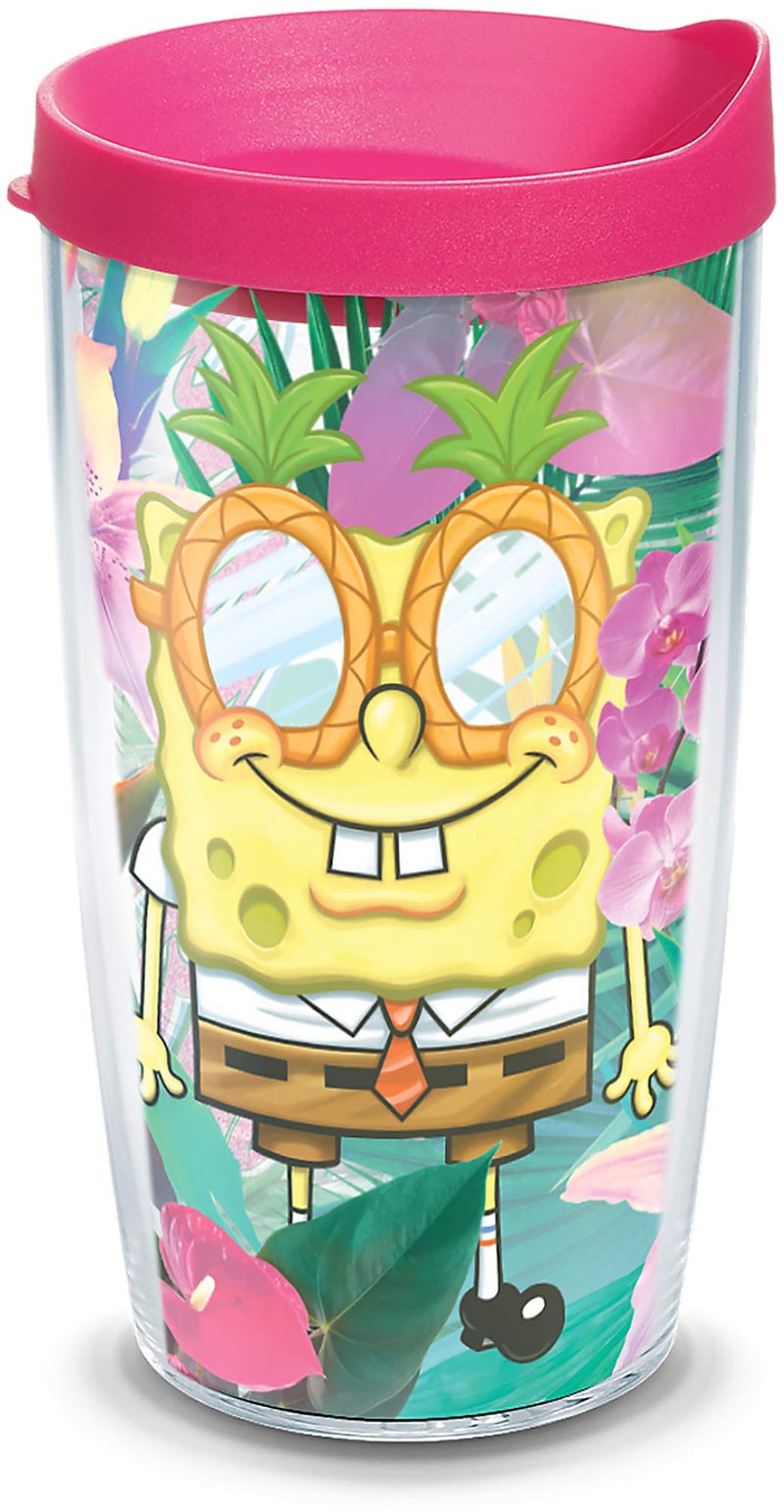 Tervis Nickelodeonâ„¢ - SpongeBob SquarePants Made in USA Double Walled Insulated Tumbler Travel Cup Keeps Drinks Cold & Hot, 16oz, Tropical - Image 1